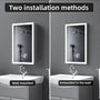16" x 26" Aluminum Medicine Cabinet with LED Mirror, Anti-Fog, 3 Color Temperatures