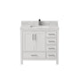 30"/36"/48"/72" Freestanding Bathroom Vanity with White Marble-Pattern Artificial Stone Top