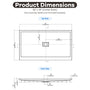 36"-60"x30"-36" White SMC Shower Base with Flamed Rock Slip-Resistant Surface, Center Drain