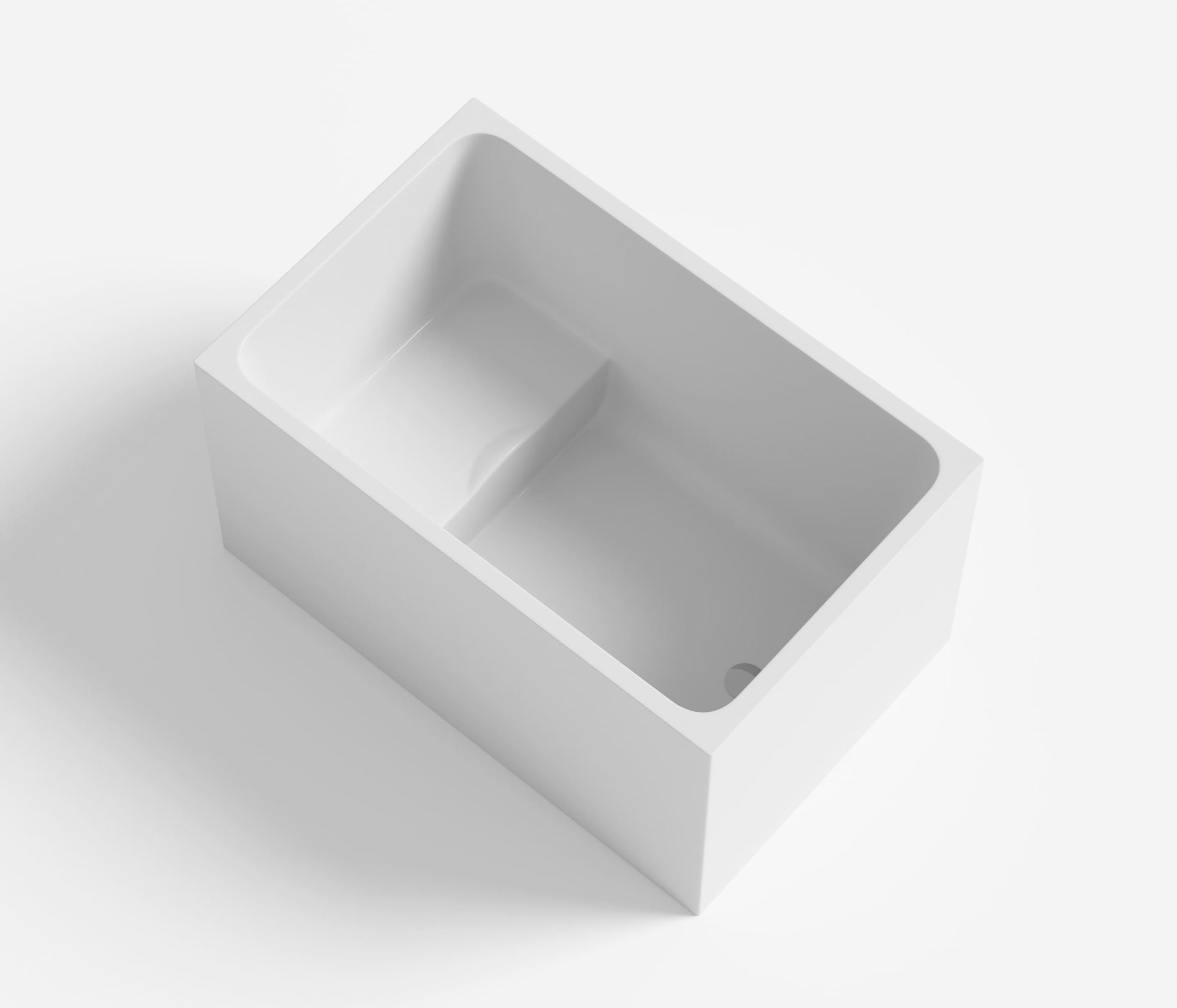 43 in. Glossy White Acrylic Freestanding Soaking Bathtub with Built-In Seat, Chrome Overflow and Pop-Up Drain