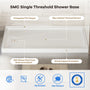 48"/60"x30"-36" White SMC Shower Base with Flamed Rock Slip-Resistant Surface, Left/Right Drain