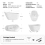 55"/59"/63" Glossy White Acrylic Freestanding Soaking Bathtub with Slipper design