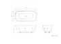 59 in./67 in. Glossy White Acrylic Freestanding Soaking Bathtub with Sculpted Curves, Overflow and Adjustable Feet