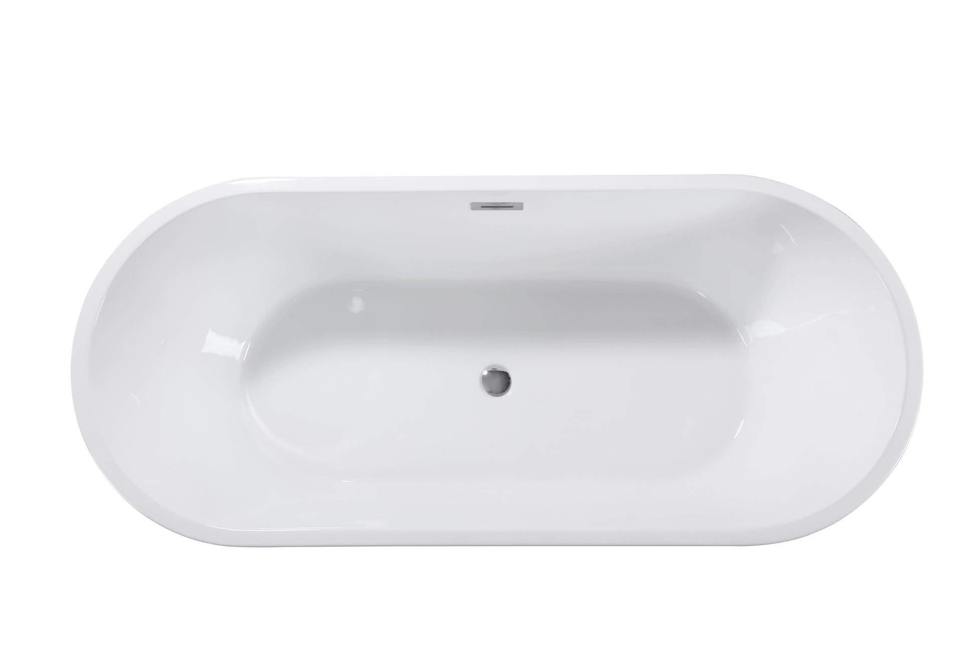 59 in. Acrylic Freestanding Soaking Bathtub with Toe-Tap Drain in Glossy White/Black