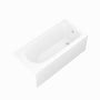 59 in. Glossy White Acrylic Alcove Soaking Bathtub with Integrated Skirt, Chrome Twist Drain and Overflow