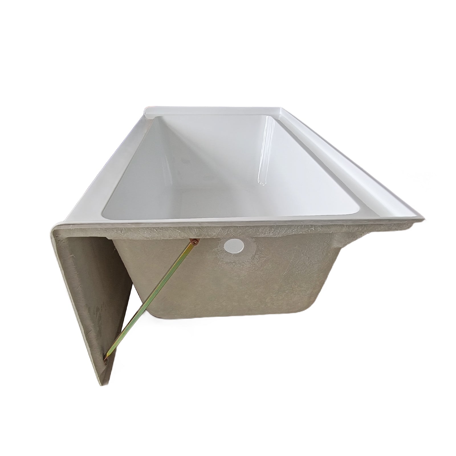 60 in. Glossy White Acrylic Alcove Soaking Bathtub with Integrated Skirt, Chrome Twist Drain and Overflow