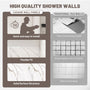 60"x36"x75"/96" Calacatta Gold Marble Solid Surface 4-Piece Shower Wall Panels for Luxury Shower Spaces