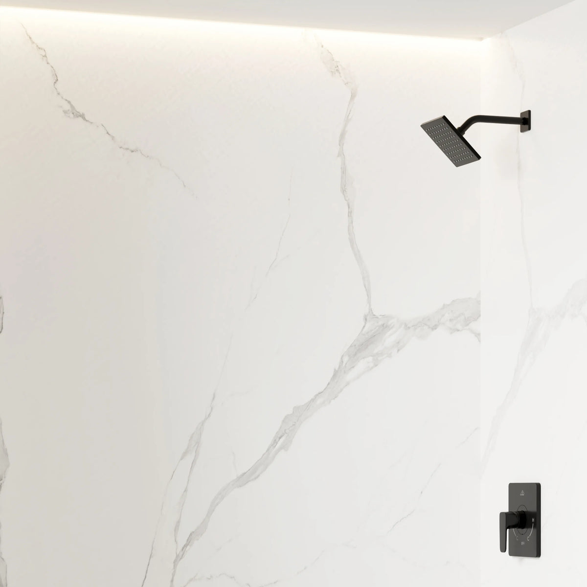 60"x36"x75"/96" Matte White with Marble Texture SMC Shower Wall Panel Kit