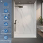 60"x36"x96" SMC Shower Wall Panel Kit in Calacatta/Carrara Finish with Grout-Free Matte Surface