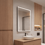 Contemporary Rectangular Aluminum Framed Bathroom LED Mirror