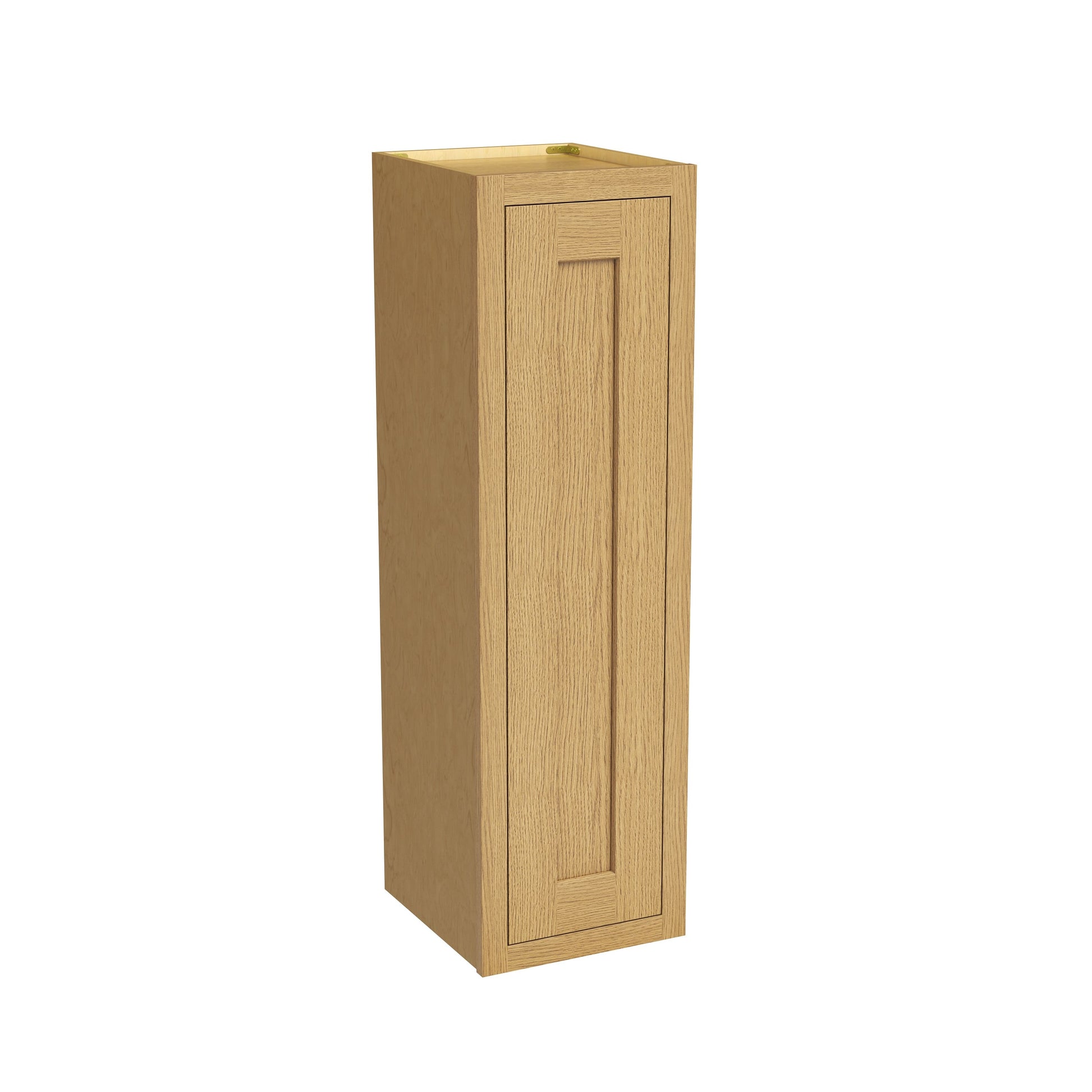 Inset Hazelnut Oak RTA 9-21"W x 30-42"H x 13.5"D 15-Size Single Door Wall Cabinet
