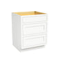 Inset Origami White RTA 12-36"W x 34.5"H x 25"D 9-Size Base Cabinet with 3 Drawers