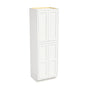 Inset Origami White RTA 24-36"W x 84-96"H x 25"D 9-Size Pantry Cabinet with 4 Doors and 4 Shelves