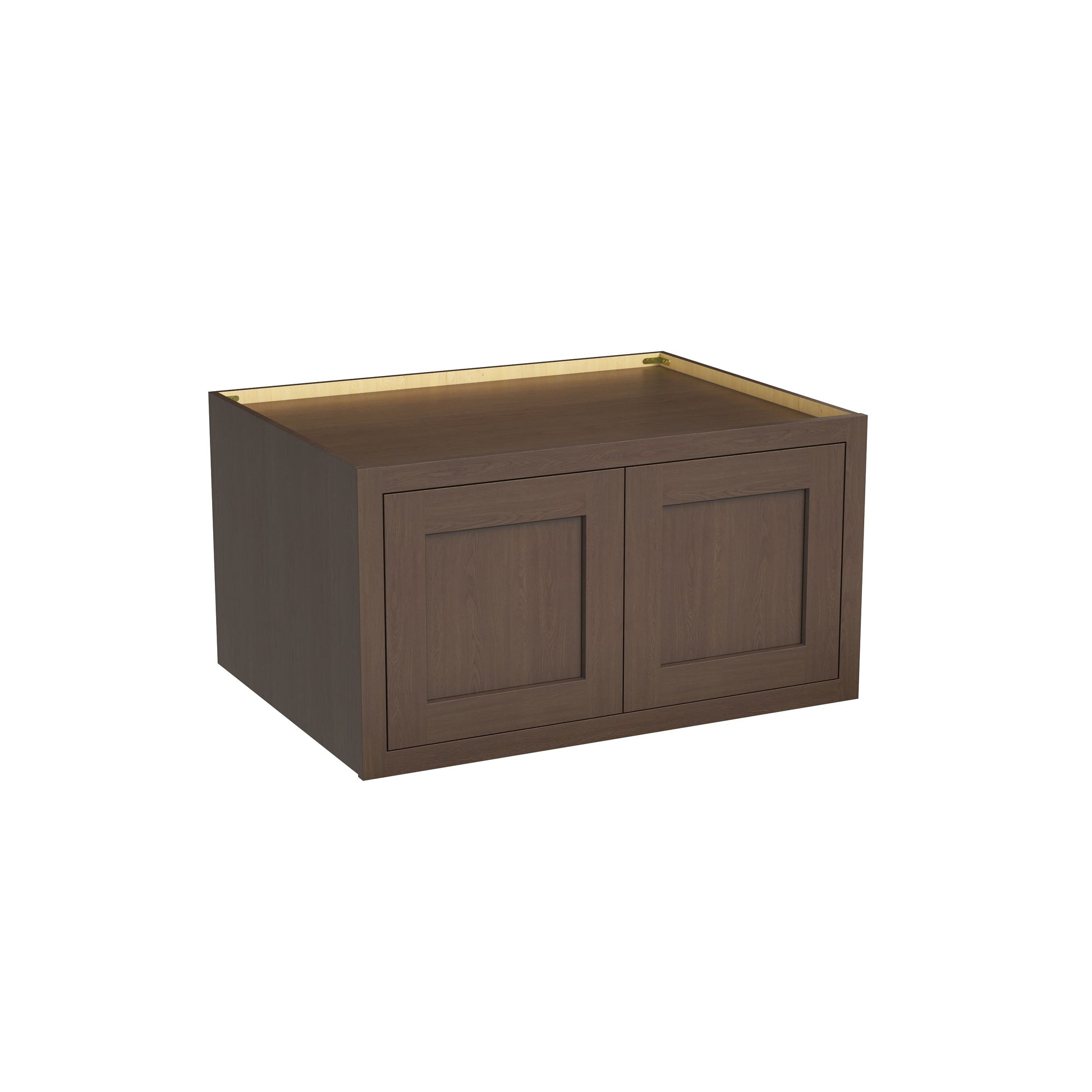 Inset Truffle Brown RTA 30-36"W x 12-24"H x 25"D 7-Size Double Doors Wall Cabinet