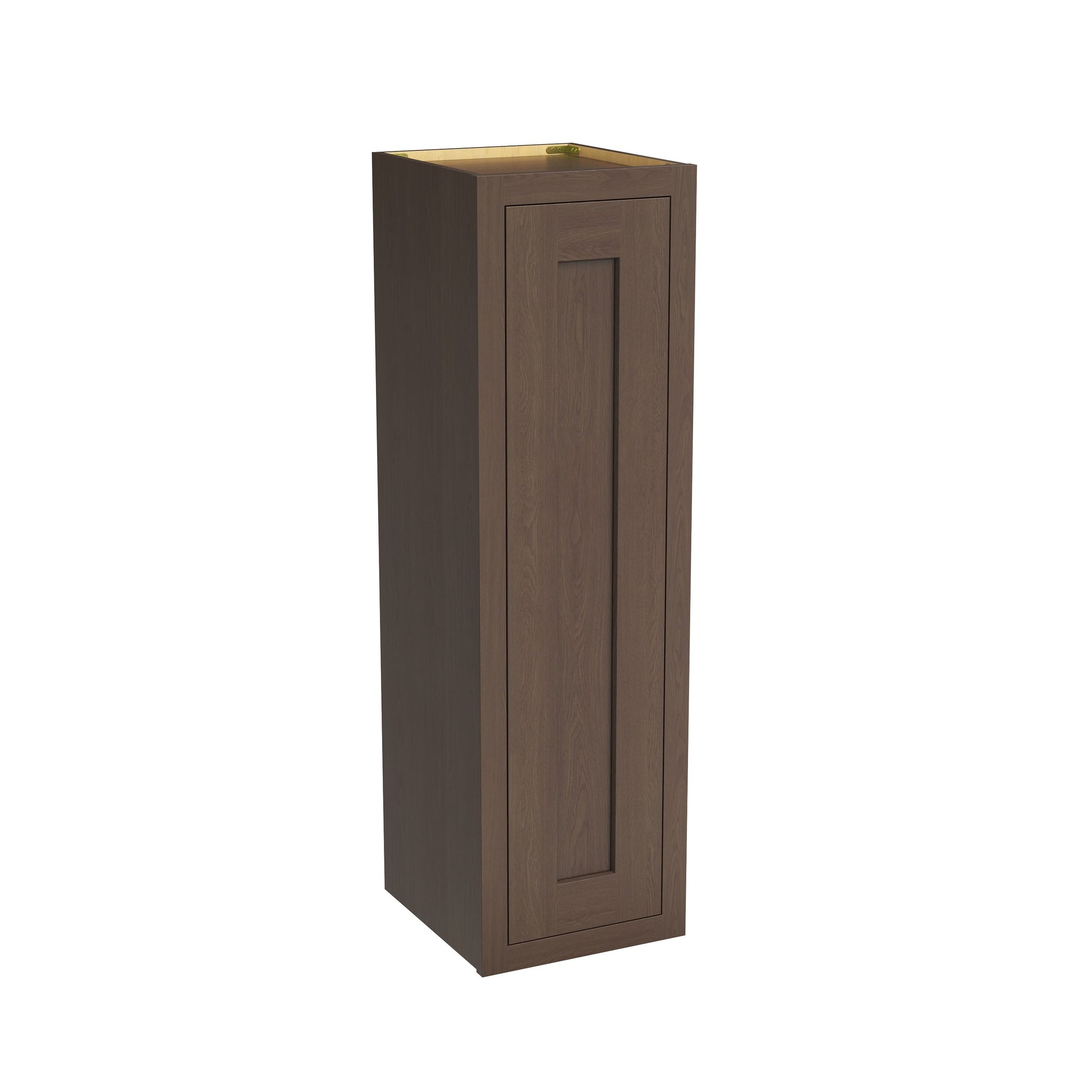 Inset Truffle Brown RTA 9-21"W x 30-42"H x 13.5"D 15-Size Single Door Wall Cabinet