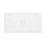 One-piece White Shower Base with Flamed Rock Slip-Resistant Surface, Center Drain