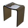 Resin Stone Freestanding Shower Stool with Gently Curved Seat