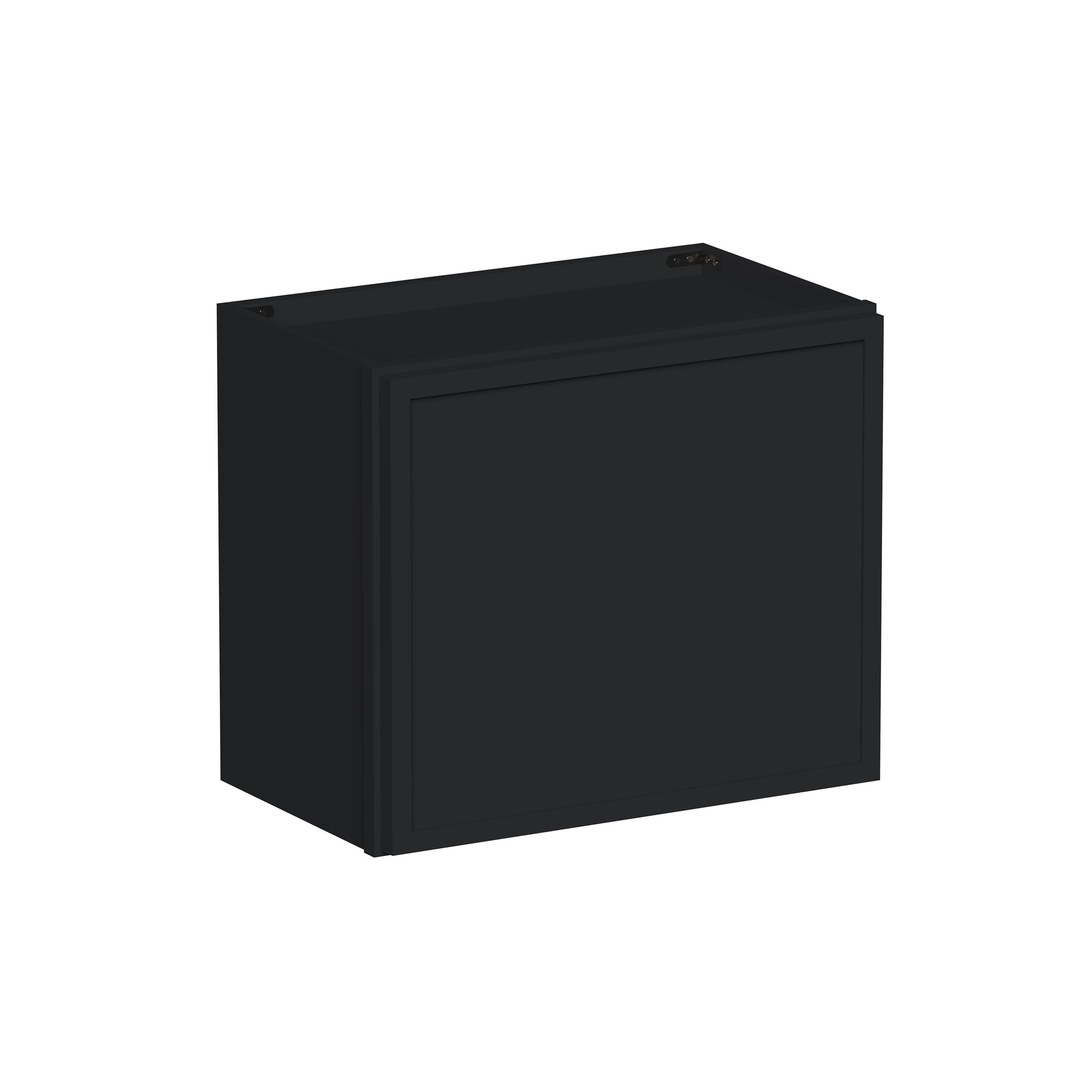 Slim Ebony Black Shaker RTA 12"/15"/18"/21"W x 18"H x 12"D Single Door Short Wall Cabinet