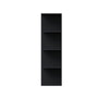 Slim Ebony Black Shaker RTA 12"W x 30"/36"/42"H x 9"D Wall Open Shelf with 3/4 Layers