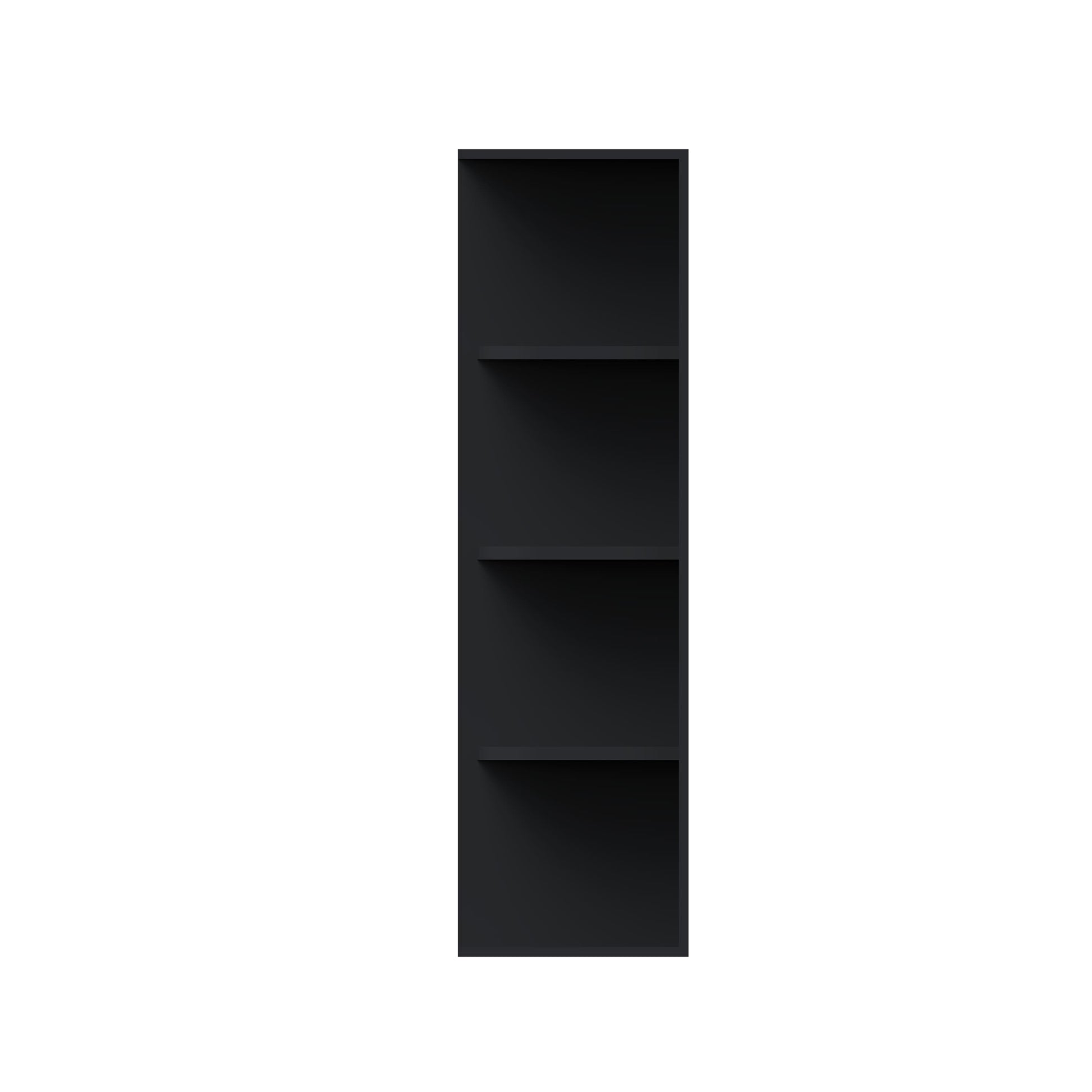Slim Ebony Black Shaker RTA 12"W x 30"/36"/42"H x 9"D Wall Open Shelf with 3/4 Layers