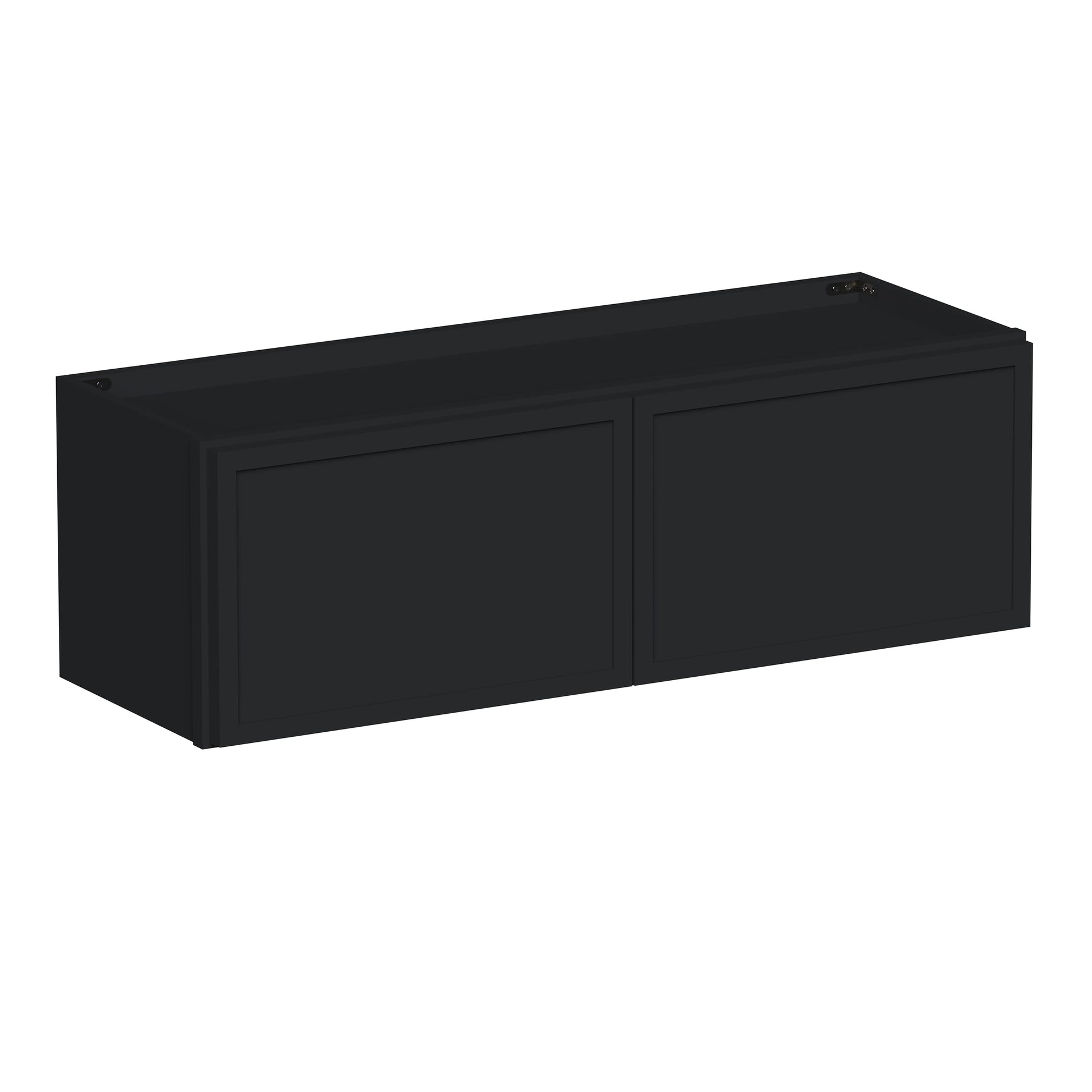 Slim Ebony Black Shaker RTA 24"-36"W x 12"-24"H x 12"D 17-Size Short Wall Cabinet with 2 Doors