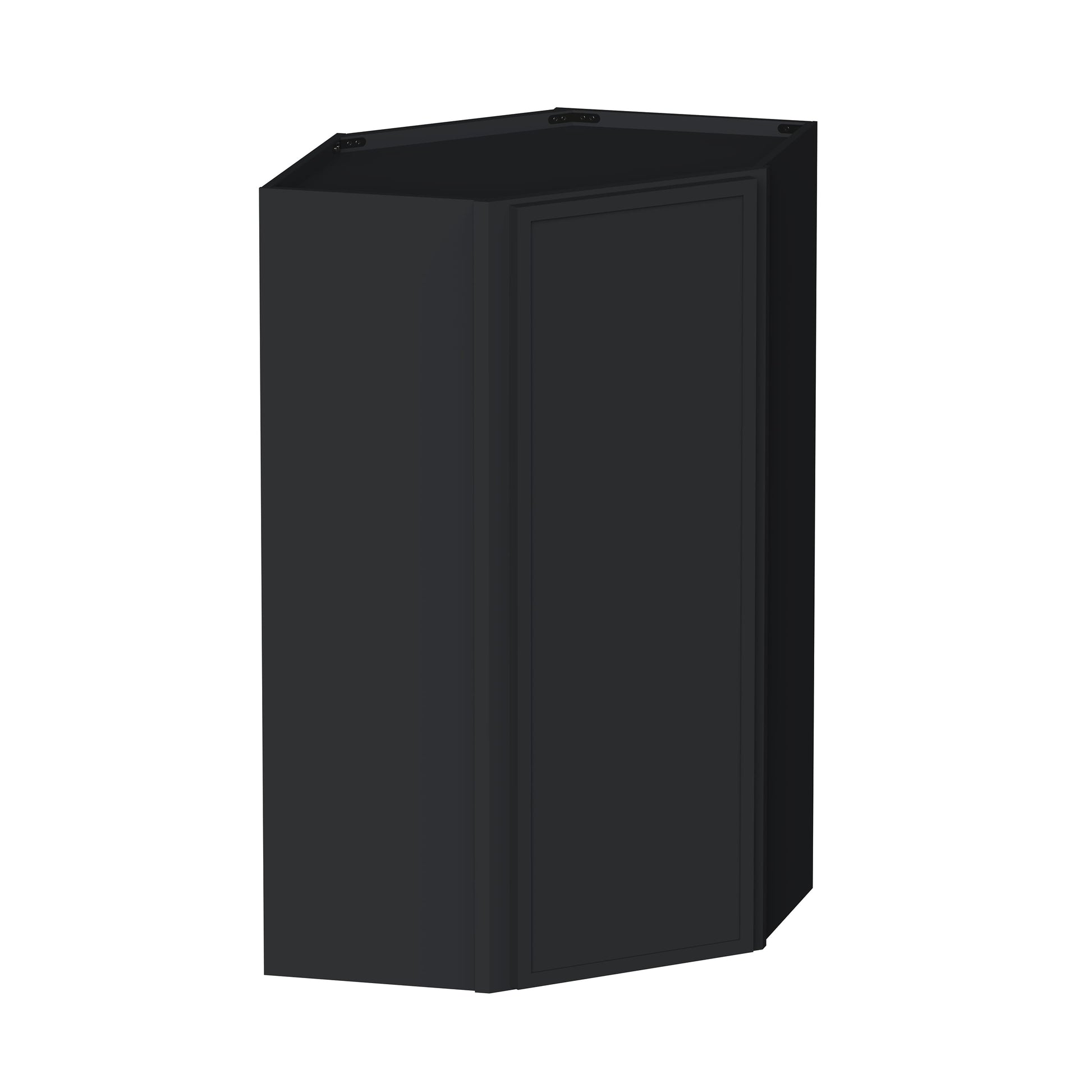 Slim Ebony Black Shaker RTA 24"W x 18"/30"/36"/42"H x 12"D Diagonal Corner Wall Cabinet
