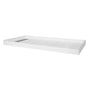60"x30" Solid Surface Alcove Shower Pan Base in White, Drain Included