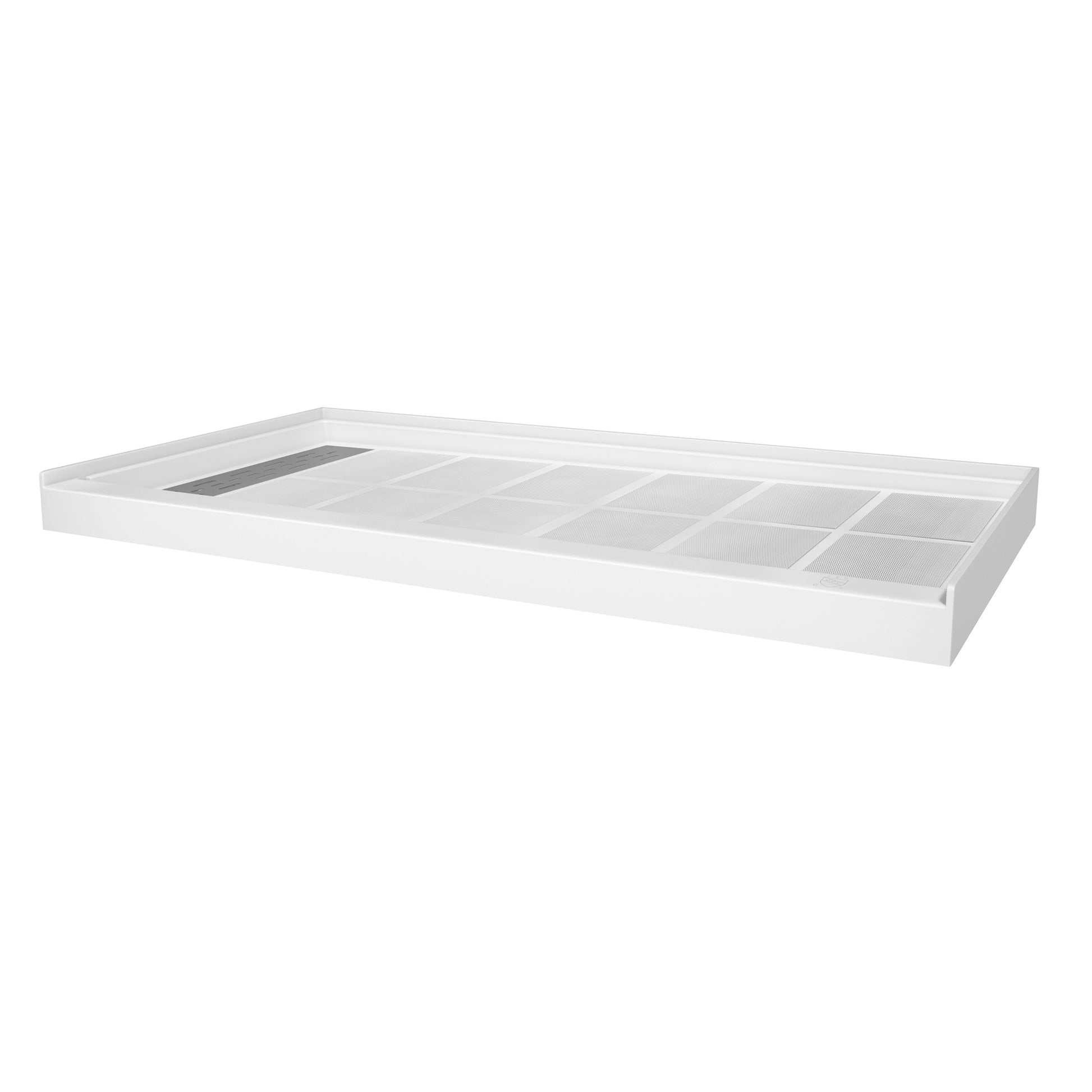 60"x32" White Solid Surface Single Threshold Alcove Shower Pan Base