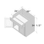 Dove Grey RTA 30"W x 24"D x 34.5"H Base Cabinet with 1 Drawer and 2 Doors