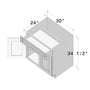 Glacier White RTA 30"W x 24"D x 34.5"H Base Cabinet with 1 Drawer and 2 Doors