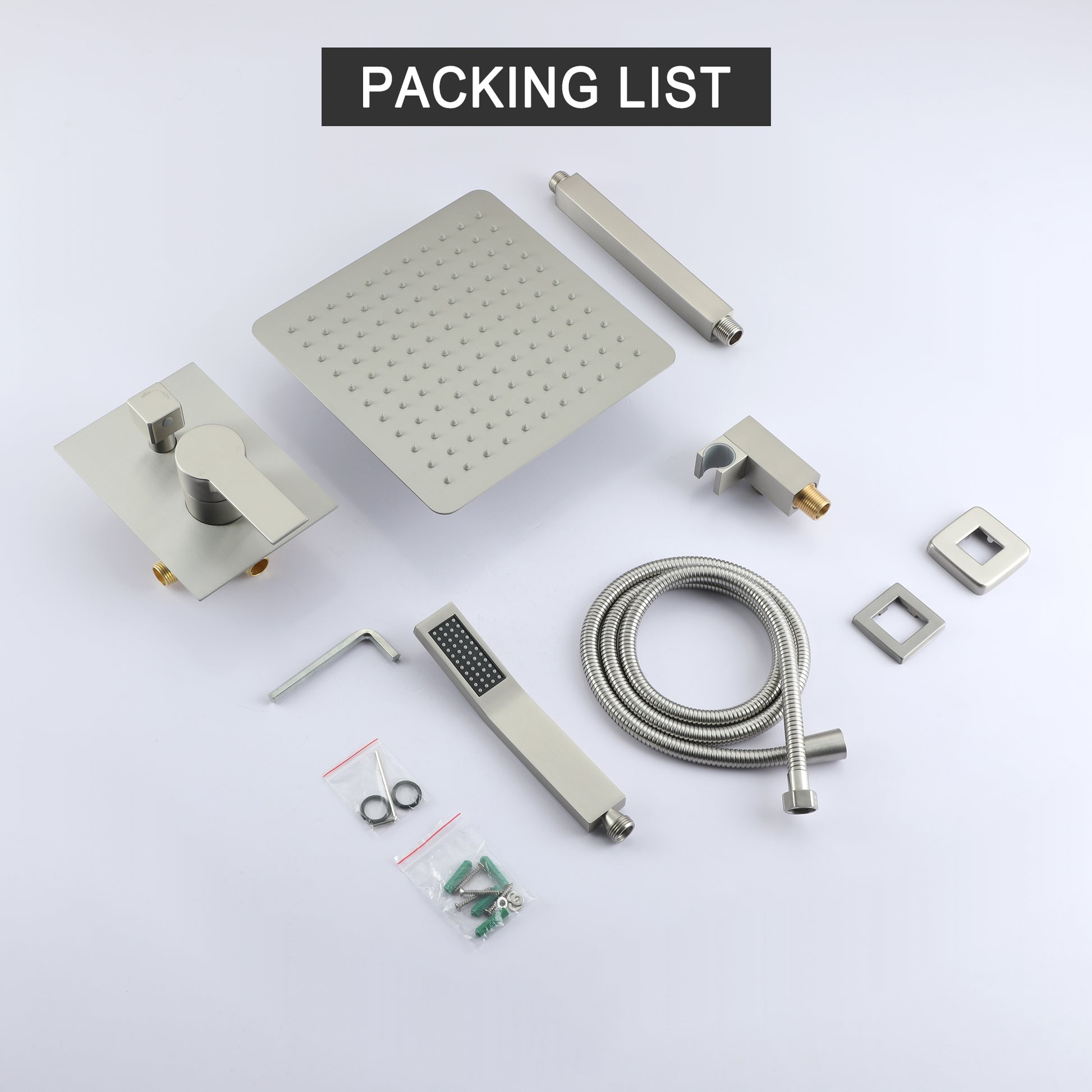 10" Ceiling-Mount Rain Shower System with Handheld Shower in Brushed Nickel