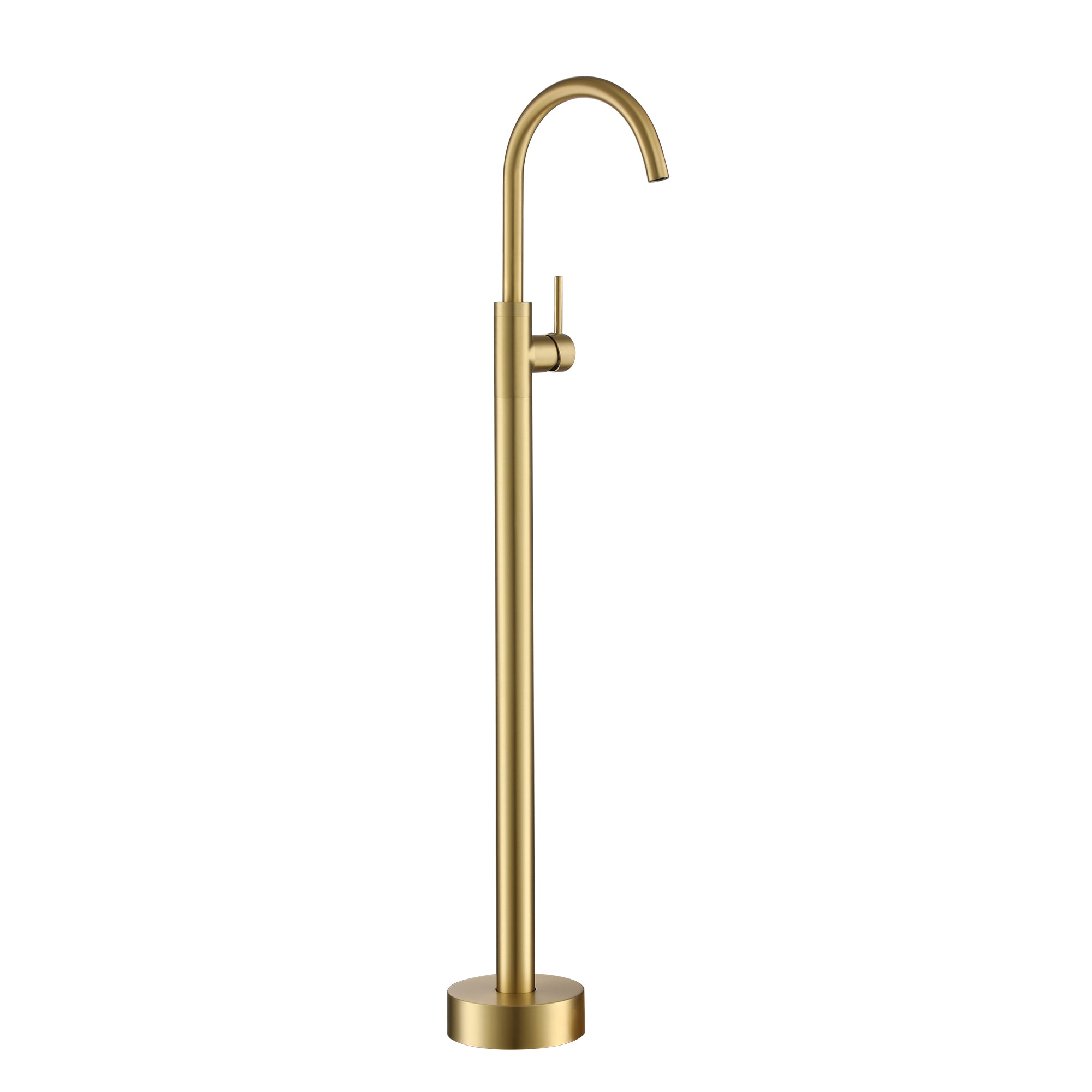 Freestanding Bathtub Faucet with Single-Handle Brass Floor Mount Filler & 360-Degree Rotation