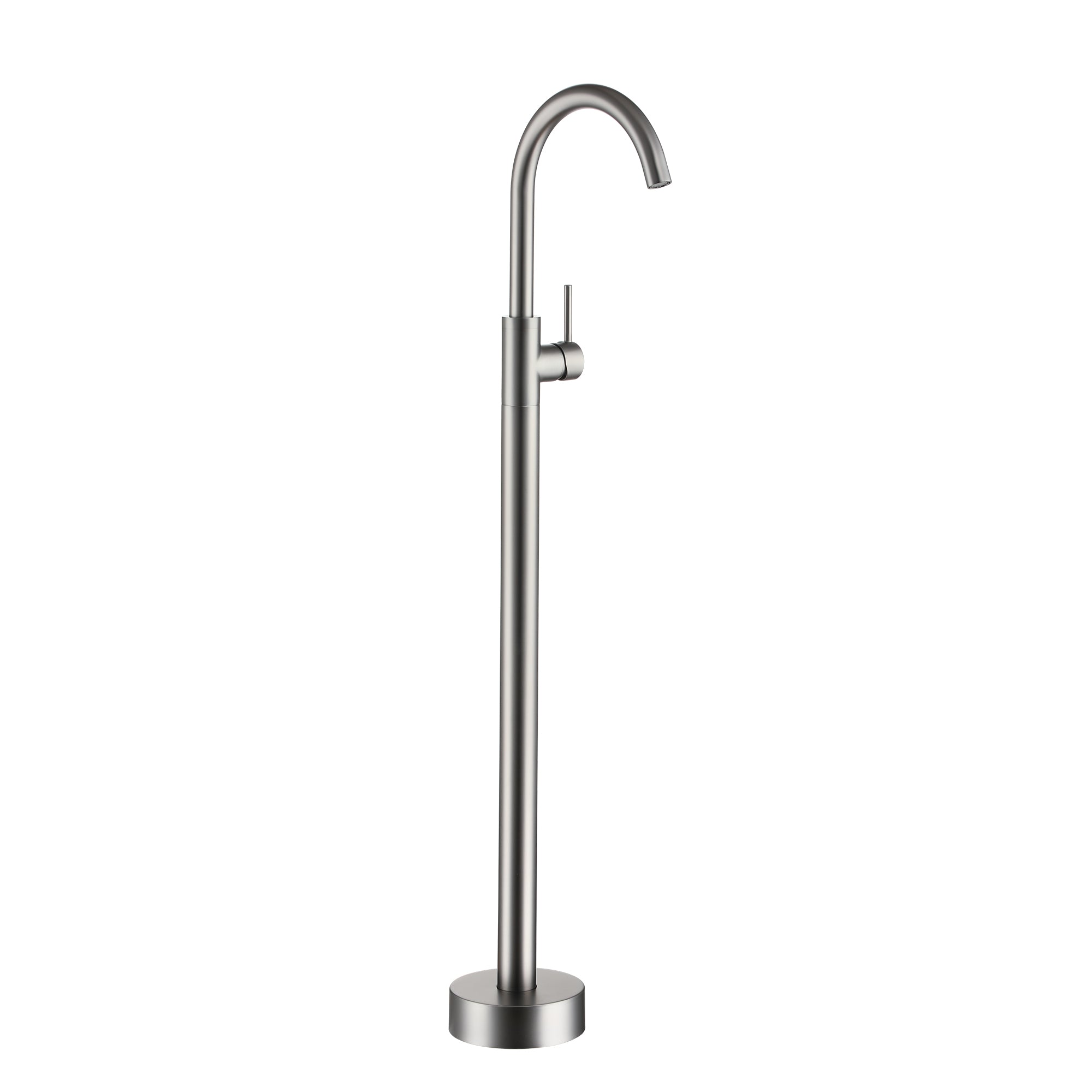 Freestanding Bathtub Faucet with Single-Handle Brass Floor Mount Filler & 360-Degree Rotation