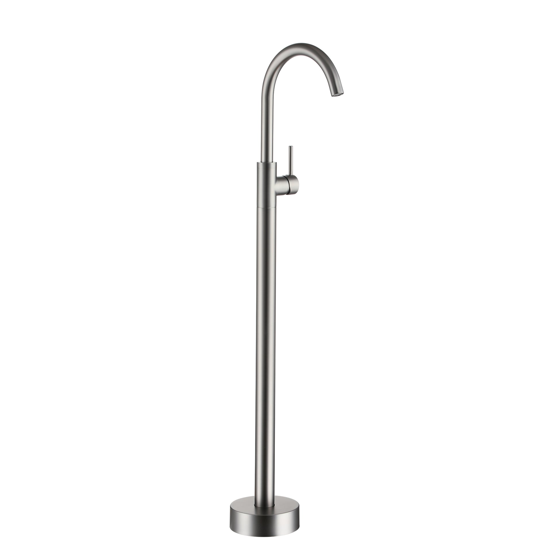 Freestanding Bathtub Faucet with Single-Handle Brass Floor Mount Filler & 360-Degree Rotation