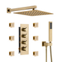 12" Thermostatic Shower System with Rainfall Showerhead & 6 Body Jets