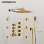 12" Thermostatic Shower System with Rainfall Showerhead & 6 Body Jets