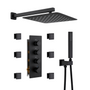 12" Thermostatic Shower System with Rainfall Showerhead & 6 Body Jets