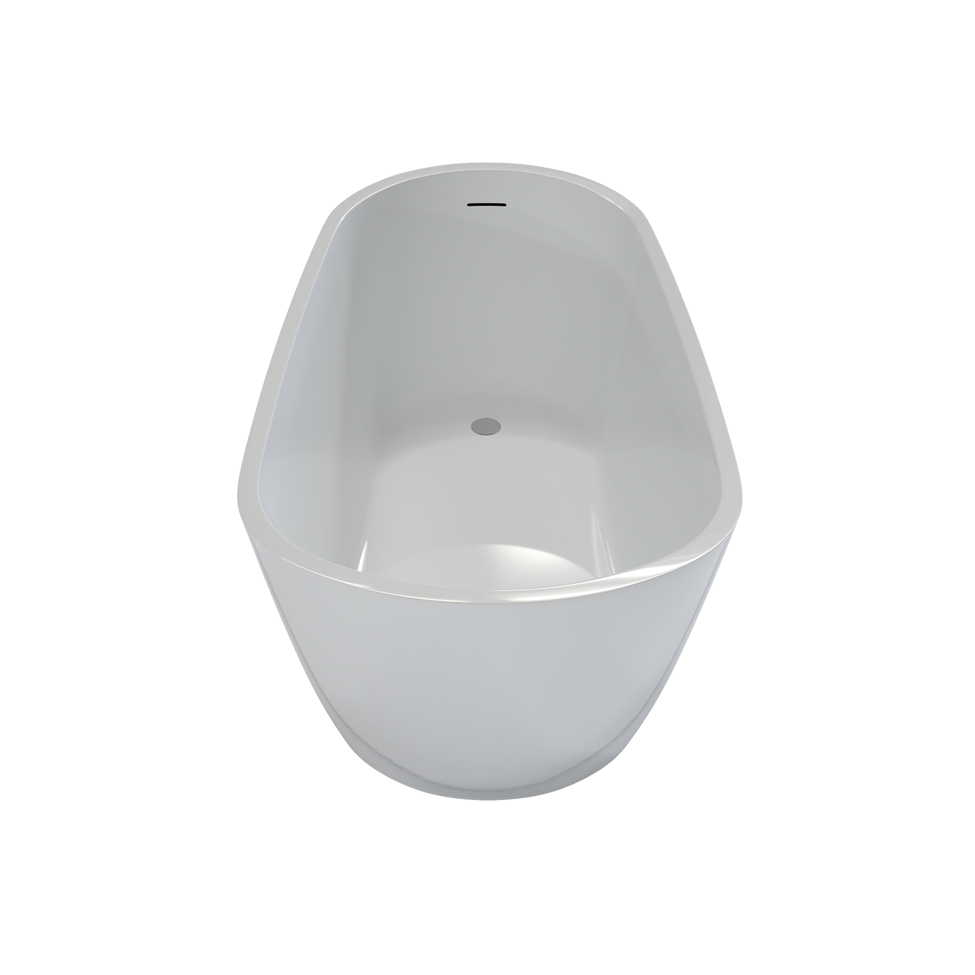 59" Glossy White Acrylic Freestanding Soaking Bathtub with Pop-Up Drain and Integrated Overflow