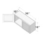 Dove Grey RTA 36"W x 12"D x 18"H Short Wall Cabinet with 2 Doors