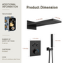 22" Thermostatic Shower System with Rainfall and Waterfall Shower Head