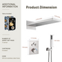 22" Thermostatic Shower System with Rainfall and Waterfall Shower Head