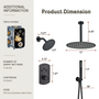 3-Function Shower System with Dual Showerheads and Balancing Valve