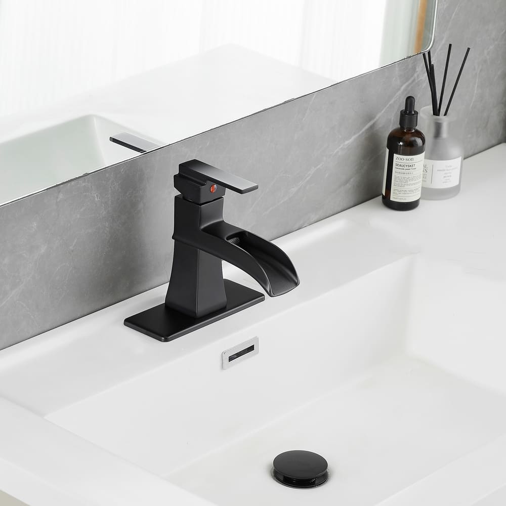 Waterfall Bathroom Basin Faucet with Trough Spout