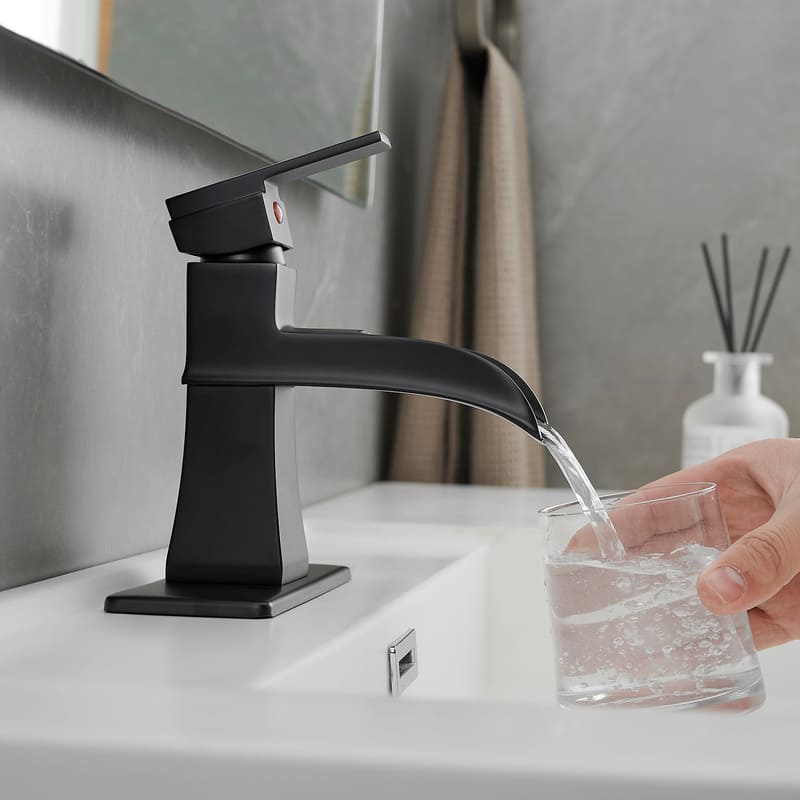 Waterfall Bathroom Basin Faucet with Trough Spout