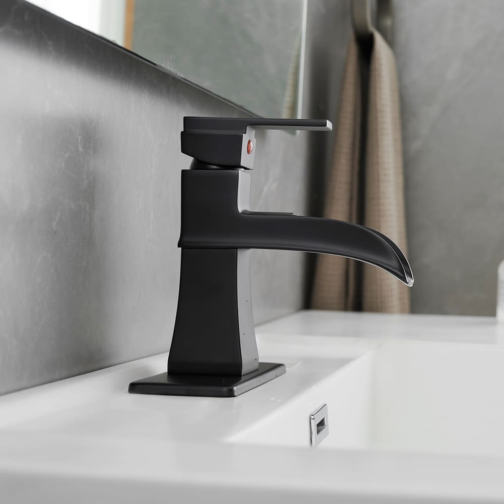 Waterfall Bathroom Basin Faucet with Trough Spout