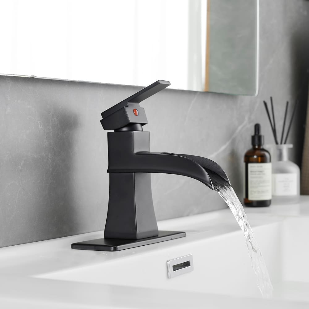 Waterfall Bathroom Basin Faucet with Trough Spout
