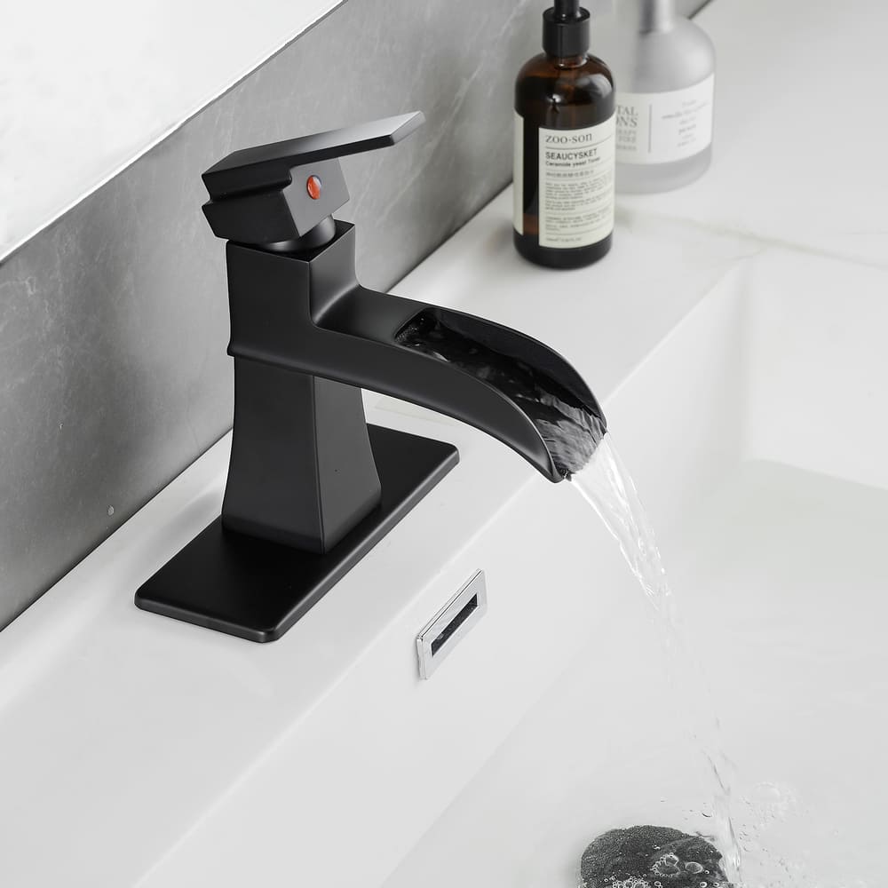 Waterfall Bathroom Basin Faucet with Trough Spout
