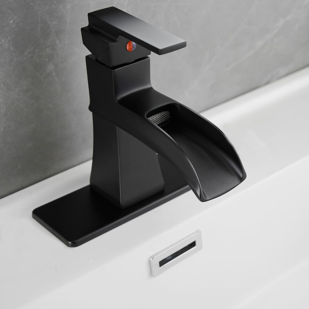 Waterfall Bathroom Basin Faucet with Trough Spout