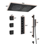 27.6" x 15.7" Luxury Thermostatic Shower System with LED Rainfall & Waterfall