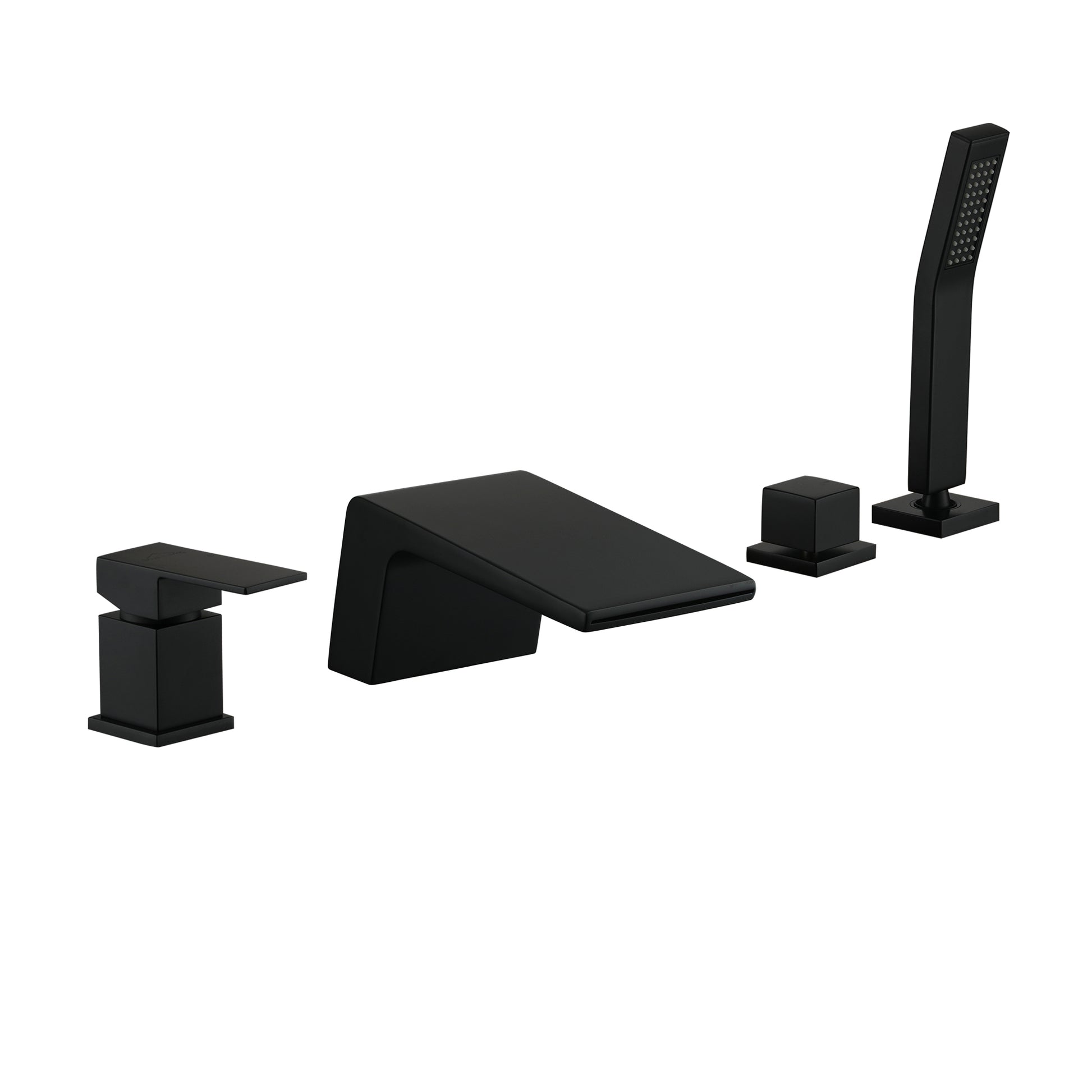 Deck-Mounted Single-Handle Roman Tub Faucet with Hand Shower
